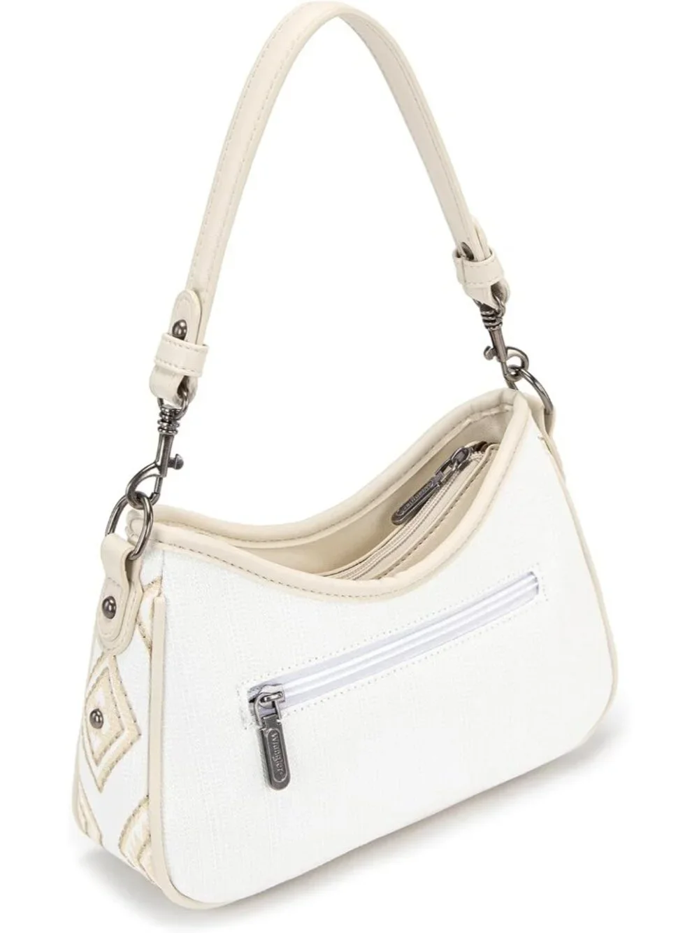 Wrangler Shoulder Bag for Women Denim Rivet Hobo Purse With Detachable Pouch